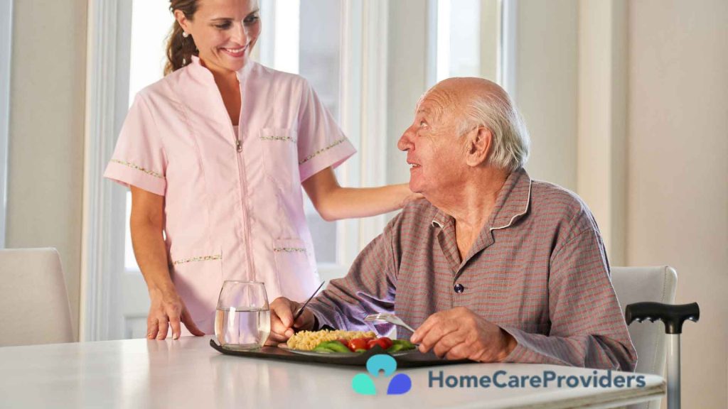 A veteran being cared for by a nurse